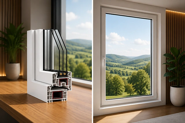 Finestra Prestige in PVC con profilo da 84 mm